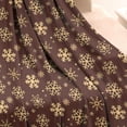 thumbnail image 3 of Brown Christmas Snowflake Pattern Blanket,Comfortable Soft Lamb Wool Throw Blanket,All Season,Warm Lightweight Blankets for Sofa Bed Couch Living Room Chair,50"x60", 3 of 4