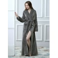 thumbnail image 3 of Robes for Women, LOFIR Long Womens Robes, Soft Fluffy Fleece Bath Robe with Front Pocket, Winter Warm Plush Lapel Women's Robes, Adjustable Belt, Grey, S/M, 3 of 8