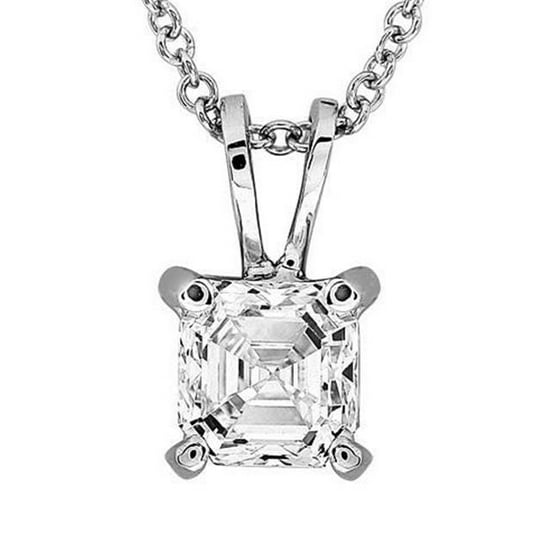 Harry Chad Enterprises Hc10165 1 Ct 14k Harry Chad Enterprises Hc10165 1 Ct 14k White Gold Asscher Cut Solitaire Diamond Pendant Necklace Com
