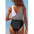 thumbnail image 3 of Women's One Piece Swimsuit Wrap Color Block Tie Side Bathing Suit, Lattice L, 3 of 5
