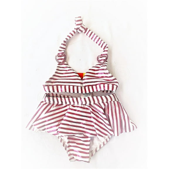Penelope Mack Girl's 2 Pieces Swimwear, Size 4T, White/Pink