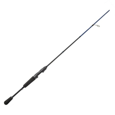 Lew's American Hero Spinning Fishing Rod 6-Foot 6-Inch 1-Piece Medium Power Fast Action IM6 Graphite Rod Stainless Steel Guides and Inserts EVA Split-Grip No Foul Hook Keeper Black/Blue