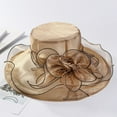 thumbnail image 4 of Women's Wide Brim Sun Hat Floral Beach Dress Hat for Outdoor Wedding Bridal Shower Summer, 4 of 5
