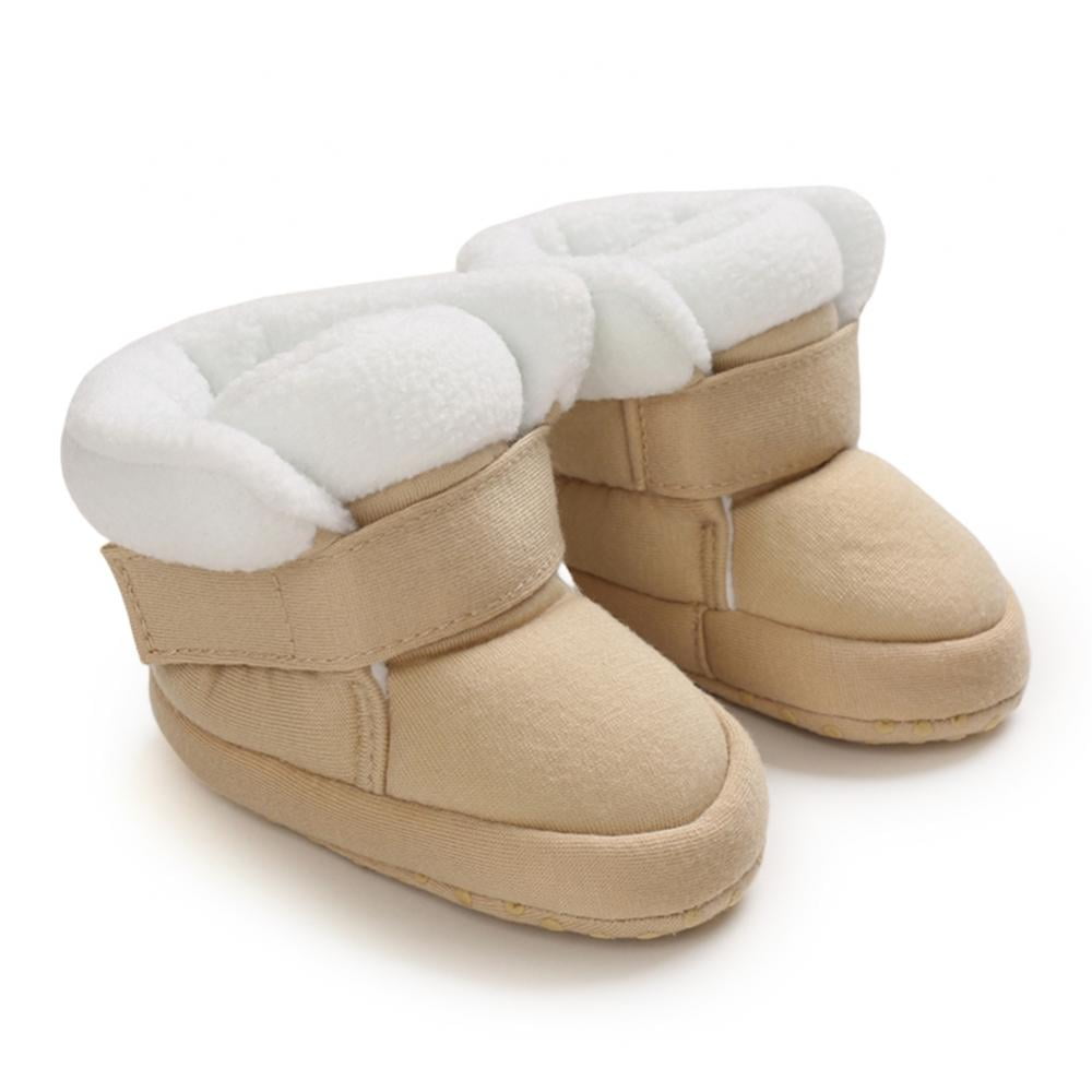 Meckior Infant Baby Boys Girls Winter Snow Boots Mid Calf Warm Fleece Anti-Slip Soft Sole Toddler Prewalker Outdoor Boots Newborn Nursling Crib Shoes 