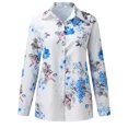 thumbnail image 5 of ZMHEGW Women's Floral Printed Shirts Tops Long Sleeve Lapel Button Down Blouse Summer Casual Fitted, 5 of 5
