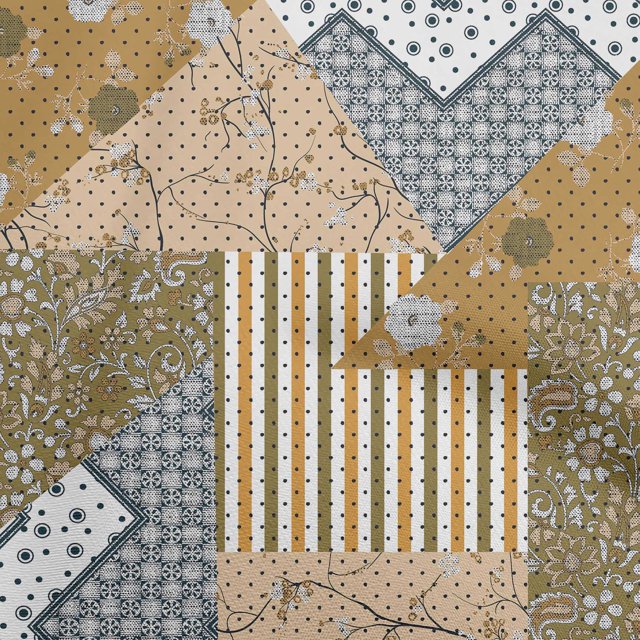 oneOone Polyester Spandex Brown Fabric Floral With Dot Mix Sewing Material Print Fabric By The Yard 56 Inch Wide