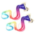 2pcs Kids Hair Extensions Clips Girls Curly Ponytail Extension Hair