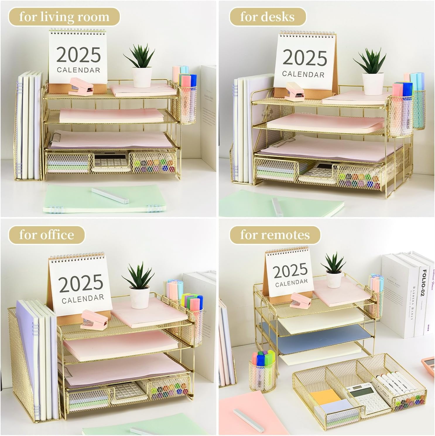 Desk Organizers and Accessories with File Holder, Desk Accessories & Workspace Organizers with Drawer and  Pen Holder, Paper Organizer for Office Supplies