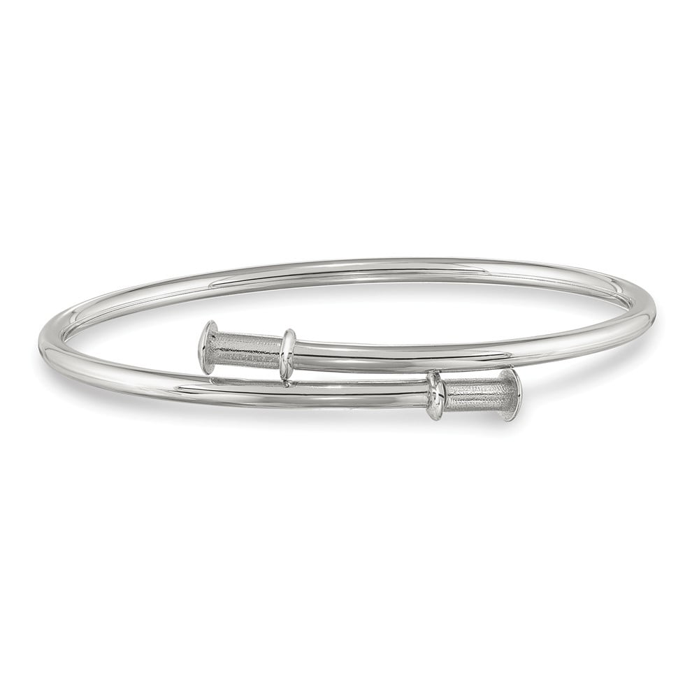 AA Jewels Solid 925 Sterling Silver Holds Two Beads Flexible Bypass