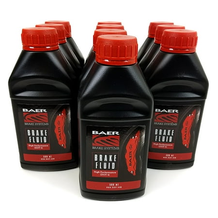 Baer Brakes DOT4 High Performance Brake Fluid, (16.9oz/500ml Bottle) 10 Pack