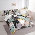 thumbnail image 3 of jejeloiu Abstract Cartoon Kitten 7-Piece Twin Bedding Sets,Colorful Cute Cat Bedding Comforter Set,Blue Black Gray Sheet Sets For Girls,Super Cozy Room Decor Reversible, 3 of 8