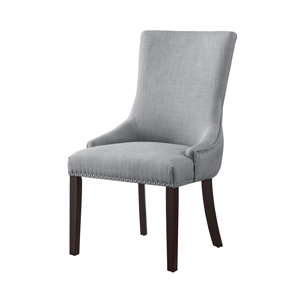 Inspired Home Harvey Upholstered Tufted Dining Chair Nailhead Trim (Set