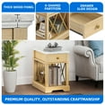 thumbnail image 3 of DEXTRUS End Table with Power Outlets & Drawer, Farmhouse Side Table Nightstand, Natural, 3 of 8