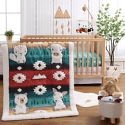 The Peanutshell Organic Cotton Crib Bedding Set for Baby Boys, Western Woods, 4 Pieces