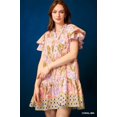 thumbnail image 2 of Floral Ruffle-Sleeve Tunic Dress, 2 of 6