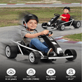 thumbnail image 2 of Shininglove 24V 9Ah Kids Drifting Go Kart Toy, 8.1MPH High-Speed Ride-on Car, Dual 300W Motors, 155Lb Capacity, Music, Power Display & Seatbelt for Ages 8-12, 2 of 7