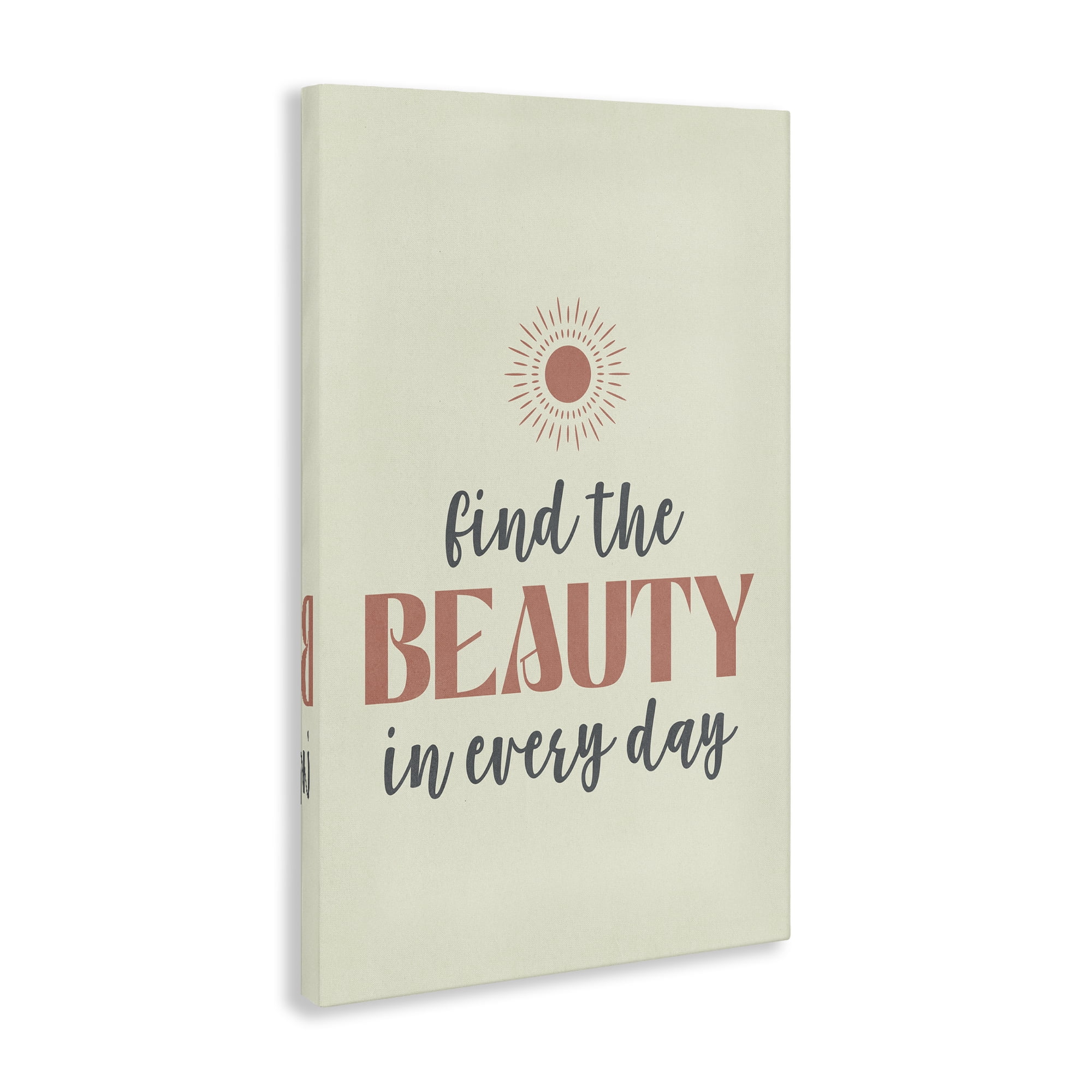 Stupell Industries Beauty in Every Day Text & Numbers Painting Wrapped Canvas Art Print Wall Art, 20 x 30