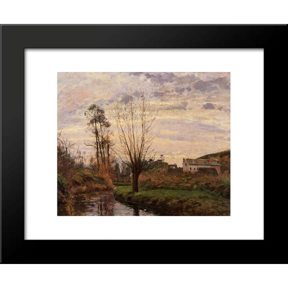 Landscape with Small Stream 20x24 Framed Art Print by Pissarro, Camille