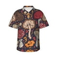 thumbnail image 2 of Yiaed Forest Wild Mushroom Print Hawaiian Shirt for Men Short Sleeve Button Down Shirts Beach Shirts for Men-Small, 2 of 5
