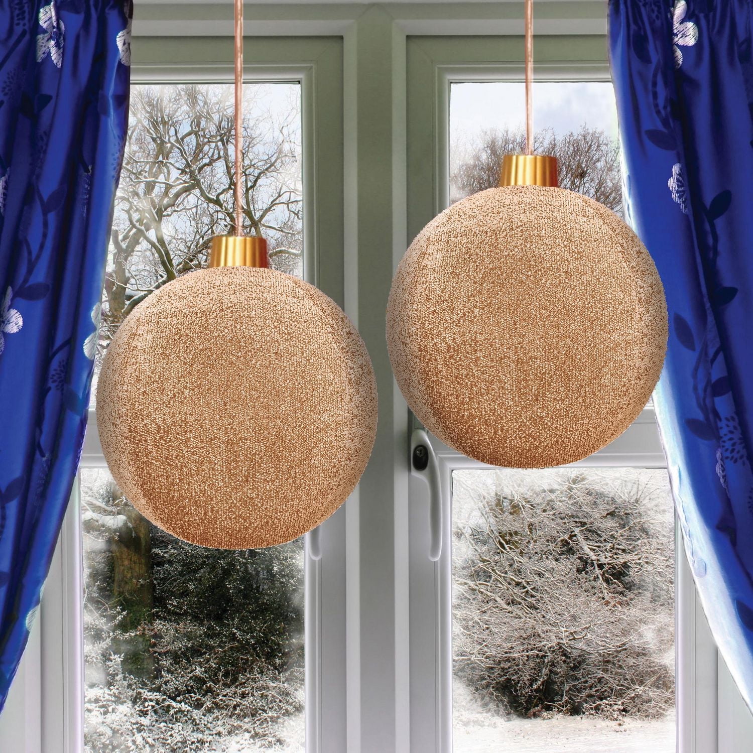 12"GUIRLANDES ORNEMENTS OR