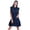 Dark Navy Blue, variant on Moomaya Womens Ruffle Sleeve A,Line Schiffli Dress Solid Designer Party Dress