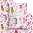 thumbnail image 6 of 23x58 Inch Girl Power Wrapping Paper Roll Unicorns, Rainbow, Hearts, Lipstick Design Party Gift Wrap for Holiday, Birthday Graduation for Girls Women, 6 of 7