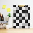 thumbnail image 2 of FORMRS Acrylic Clipboard with Low Profile Clip Standard A4 Letter Size, 12.5" x 9", Black and Gray Plaid Pattern, 2 of 8