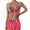 Hot Pink, variant on Wyobmus Plus Size Bikini Sets for Women V-Neck Floral Print Spaghetti Stras Tankini Tops Solid Color Drawstring Shorts Swimsuits Orange