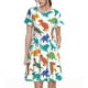 thumbnail image 1 of Balery Colorful Dinosaur Vestidos sueltos de manga corta para mujer, vestidos de verano 2025, vestidos casuales de corte A con vuelo., 1 of 6