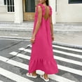 thumbnail image 6 of Edvintorg Holiday Dresses for Women 2026 Sleeveless Backless Beach Casual Maxi Dress Summer Long Dress with Ruffle, 6 of 7