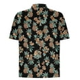 thumbnail image 4 of Chiccall Mens Plus Size Hawaiian Graphic Shirts Summer Short Sleeve Button Down Casual Tropical Beach Shirt Black, 4 of 5