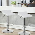 thumbnail image 2 of Giantex Bar Stools Set of 2 Adjustable Swivel Pu Leather Backless Stool with Air-Lift Handle, Footrest, Chrome Base, Modern Style for Living Room, Kitchen and Bar, Counter Height Pub Chairs(White), 2 of 8