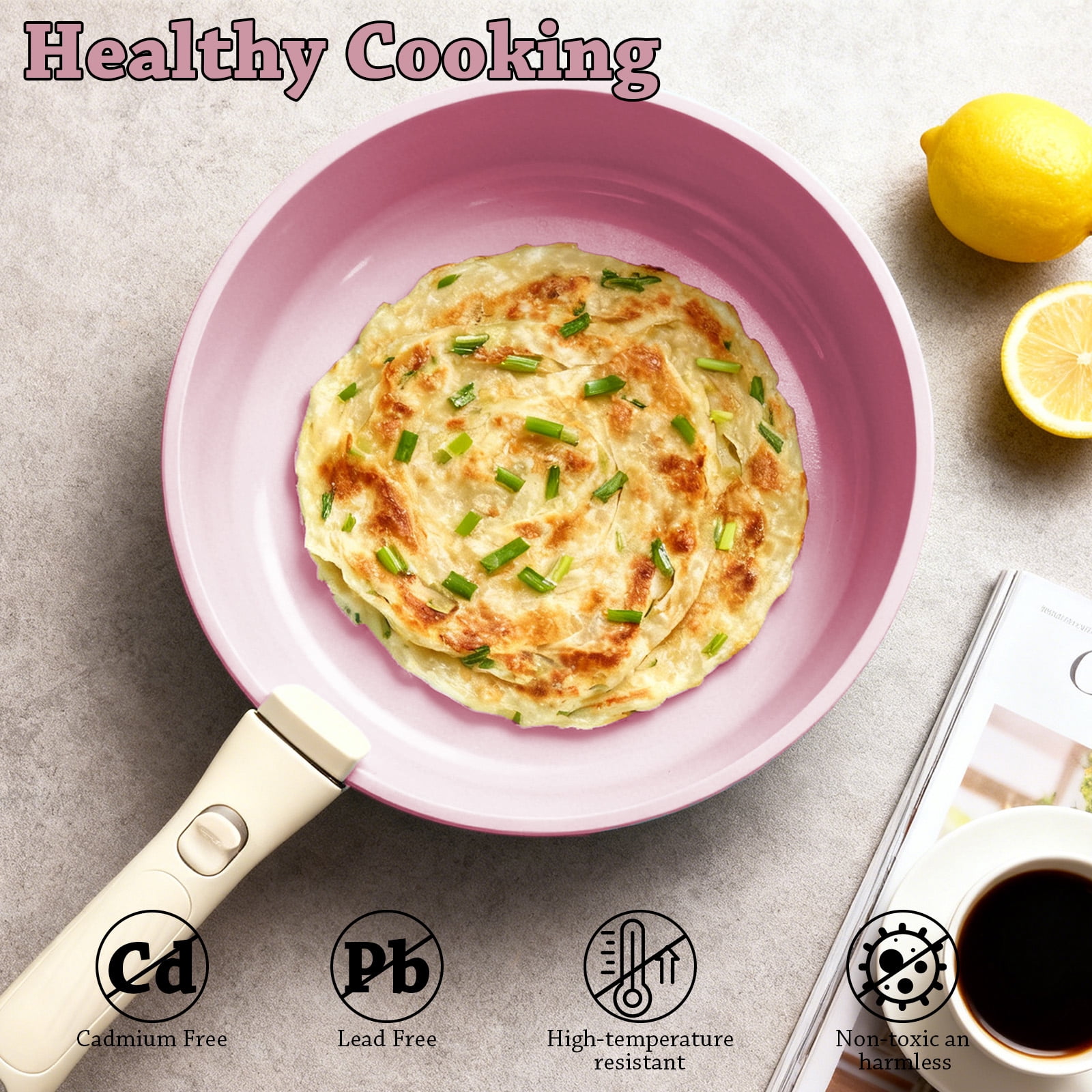 23pcs Pots and Pans Non Stick, Cookware Sets Detachable Handle, Induction Kitchen Pots and Pans,NonStick Cooking Set, Oven/Dishwasher/Fridge , Space Saving,Healthy Kitchen Cookware Sets