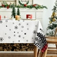 thumbnail image 2 of Christmas Tablecloth 60×104 Inch, Christmas Trees Buffalo Plaid Red Washable Table Cover for Party Picnic Dinner Decor, 2 of 6