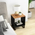 thumbnail image 1 of vidaXL Coffee Table 40x31x46 cm Solid Wood Acacia&Engineered Wood, 1 of 5