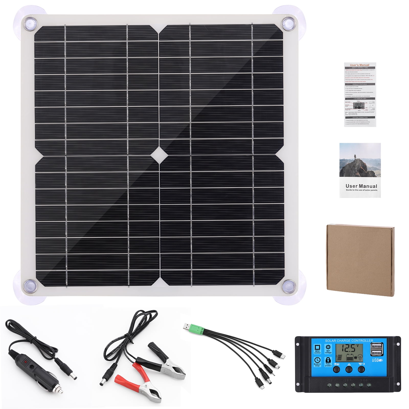 Lohoms 200W Solar Panel Kit with 100A Controller, 12V Battery Charger Maintainer w/ 100A Controller For Car Caravan Boat Marine Outdoor
