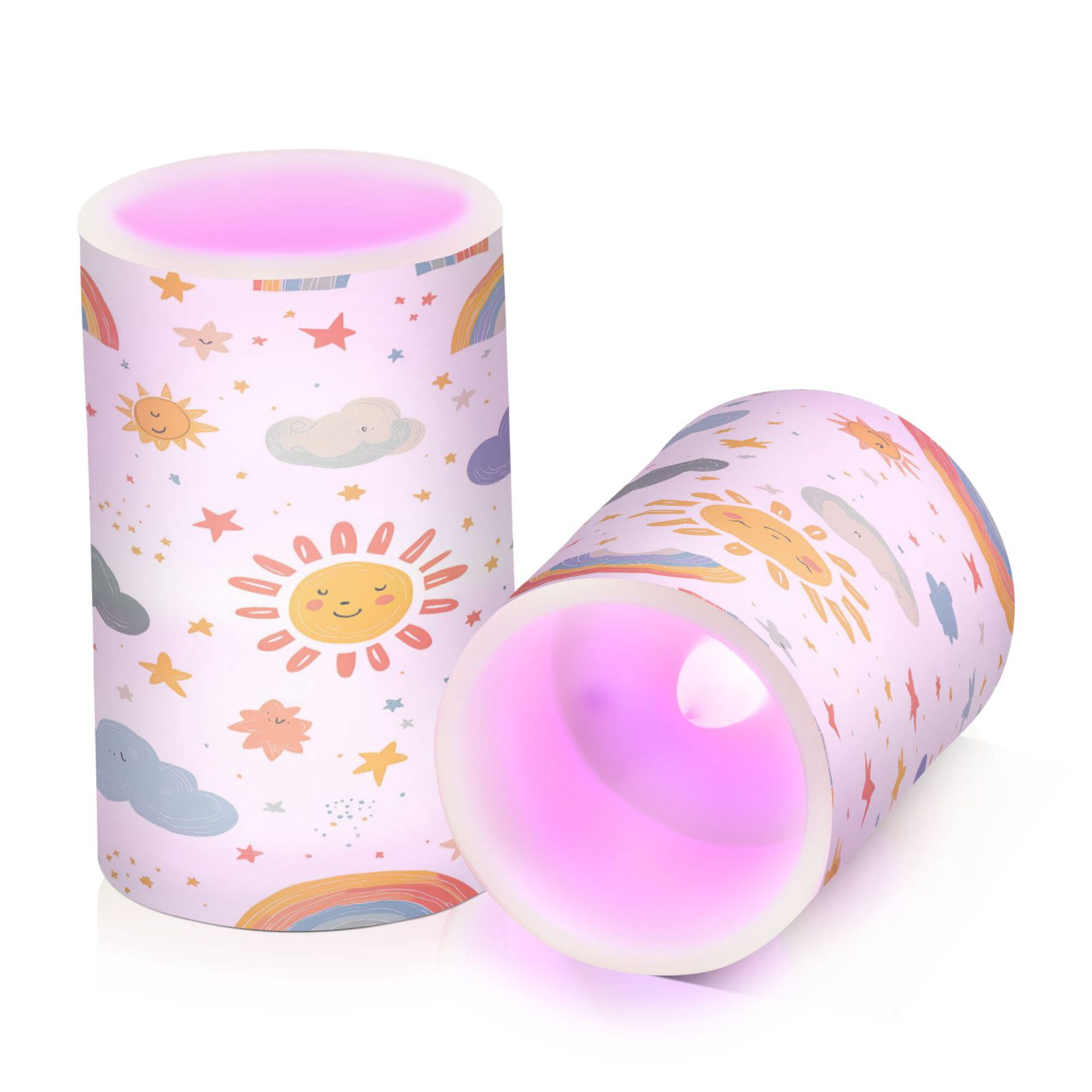 Yayeee Flameless Candles with Remote Flickering Battery Operated Multi Color Changing, Rainbows Pattern