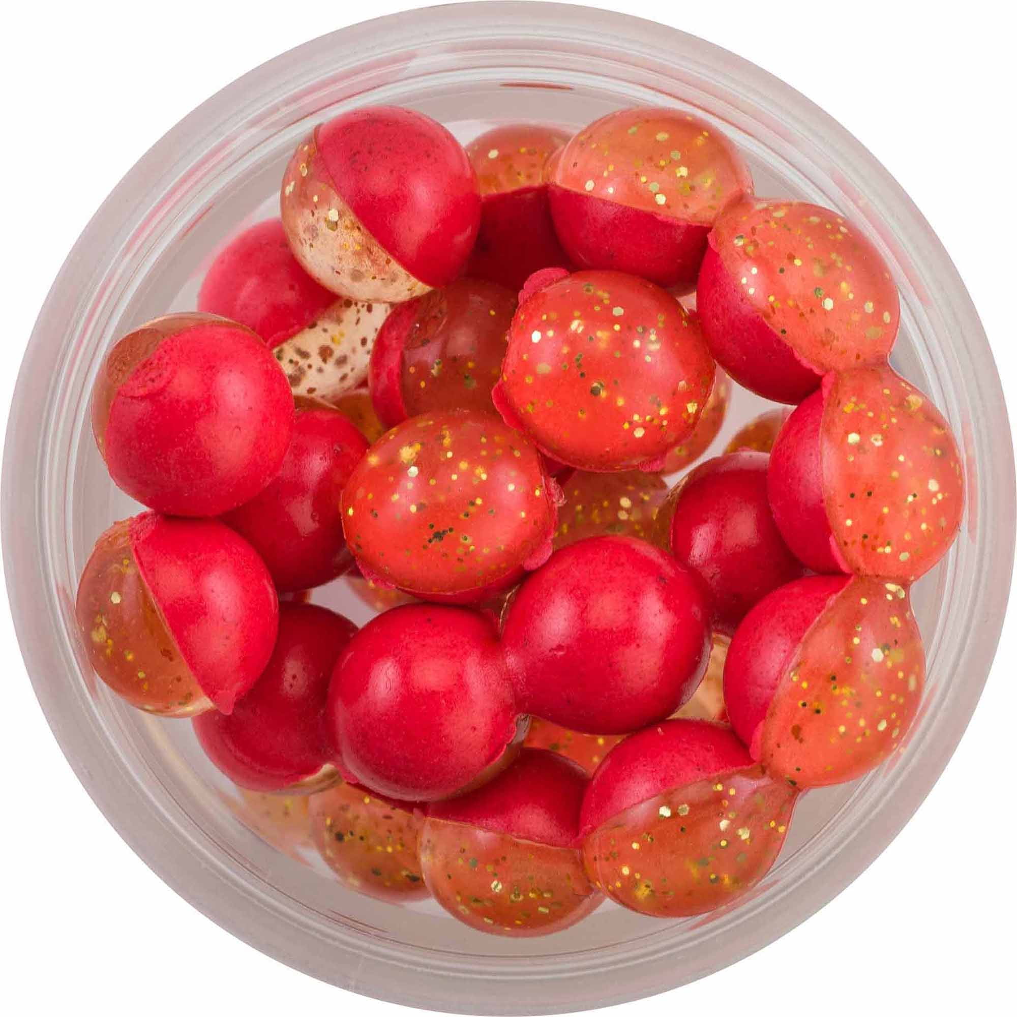 Berkley PowerBait Power Clear Eggs Floating Fishing Bait, Clear Gold-Fl. Red,