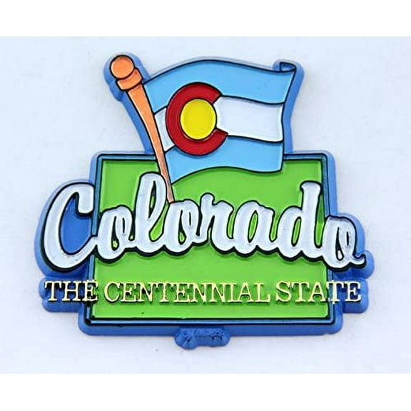 colorado state map-flag fridge collectible souvenir magnet