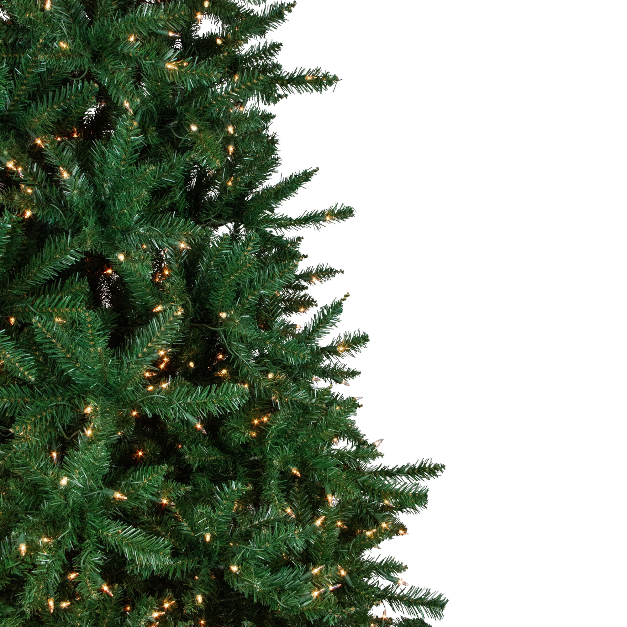 Northlight Clear Prelit Incandescent Green Hinged Pine Christmas Tree, 9'