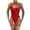 Red, variant on TJAZFJPA Lingerie Transparent Bra and Underwear Set Women's High Elastic Mesh Tight Fitting See Through Halter Neck Contrast Color Jumpsuit Two Piece Sexy Underwear（Gloves Not Included）