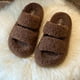 thumbnail image 4 of Pantuflas de mujer con suela gruesa y plataforma, estilo moderno con doble tira y letras, ideales para otoño e invierno. Talla 38 Rkxzt, 4 of 9