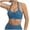 Blue, variant on Sports Bras for Women Breathable Workout Bra for Gym Backless Padded Longline Sports Bra for Women V-Neck Ruched Yoga Crop Top with Wide Straps and Cross Back Design