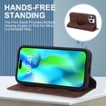 thumbnail image 4 of Dteck Strong Magnetic Case for iPhone 16 Pro Max, Compatible with MagSafe, iPhone 16 Pro Max Wallet Case with RFID Blocking Holder Slots, PU Leather Flip Folio Cover Kickstand Shockproof,Coffee, 4 of 9