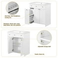 thumbnail image 4 of 30" Bathroom Vanity Cabinet with Single Sink, Freestanding Floor Rustic Single Combo Storage Cabinet with Undermount Sink, 2 Soft Closing Doors and Drawers, White, 4 of 7