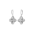thumbnail image 3 of ARAIYA FINE JEWELRY 14K White Gold Round Lab-Grown Diamond Cluster Dangle Earrings (1/2 cttw, VS1 Clarity, D-E Color), 3 of 7