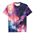thumbnail image 4 of Little Kid Galaxy Shirt Girl's Short Sleeve Crew Neck Fancy T Shirt Top Teenager Girls 3D Print Glitter Tops For Carnival Tops for Teen Girls Baby Clothes Fruit Size 6x Kids Dressy 6-7 Years Purple, 4 of 4