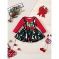 thumbnail image 3 of Wassery Baby Girls Christmas Outfits Christmas Tree Print Long Sleeves Romper Suspenders Skirt 3M 6M 9M 12M Infant Girls 2 Piece Fall Clothes, 3 of 9