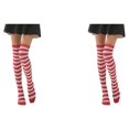 thumbnail image 1 of Sonducket Medias pantimedias coloridas divertidas calcetines altos Iris raya pierna muslo juego de rol para mujer vestido elegante fiesta tipo 2 Tipo 2 2piezas Sonducket CBP383972, 1 of 6