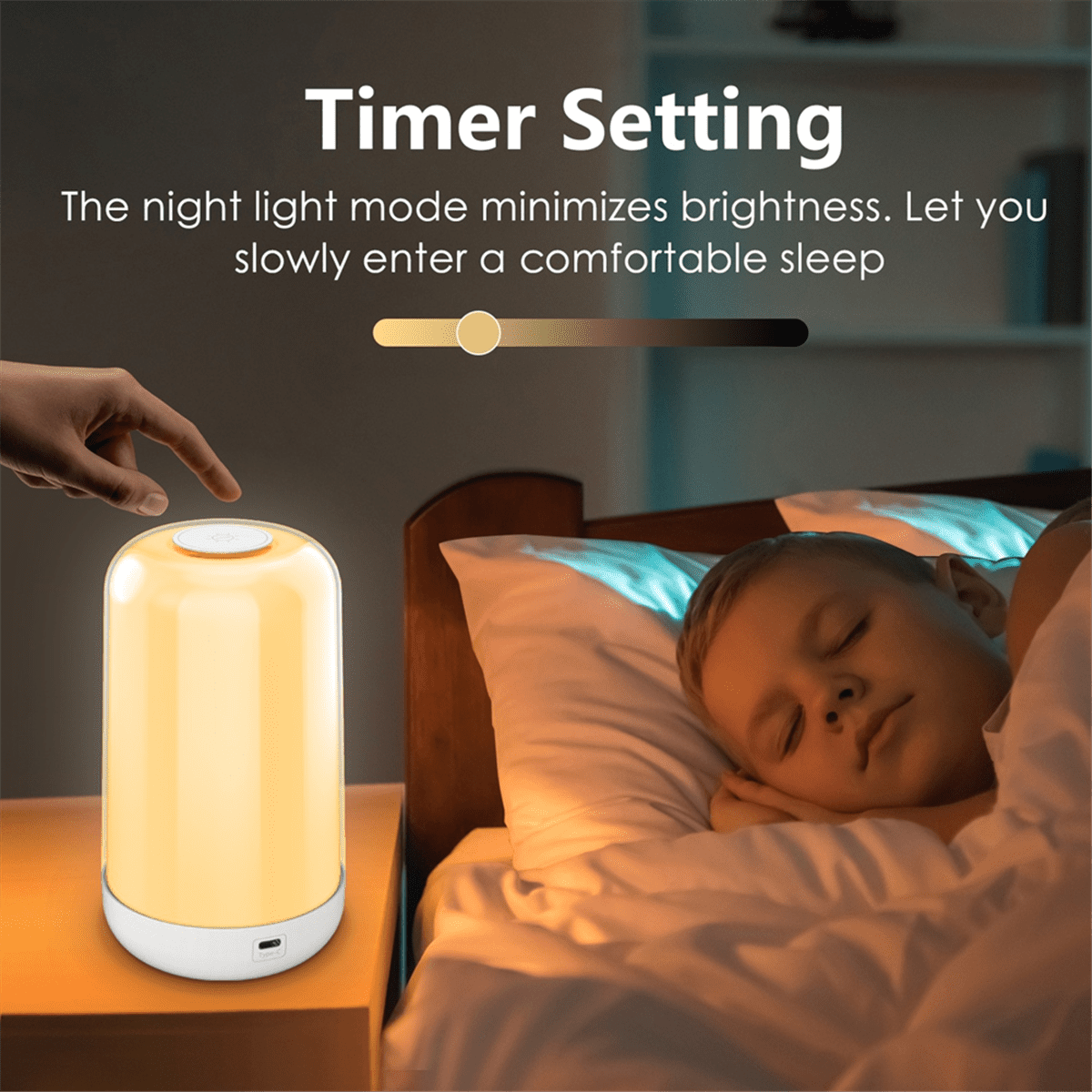 Smart Wireless Dimming and Color 3600mA Battery Charging Touch Music Atmosphere Bedside Mother and Baby Night Light
